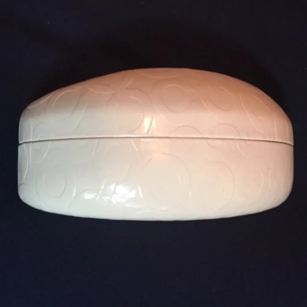 Coach Sunglass Eyeglass Case Ivory White Hard Clam Shell